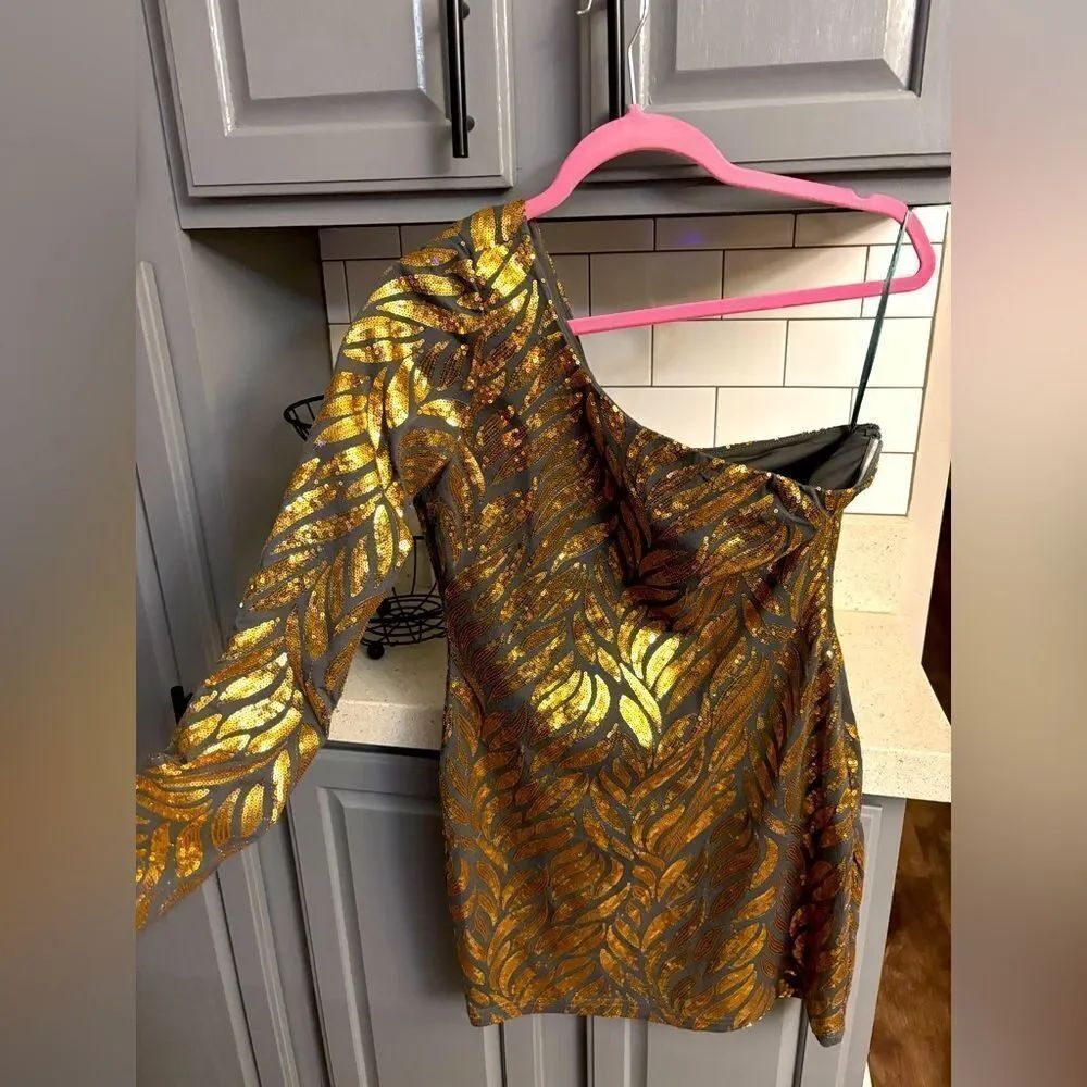 Elegant Pharaohs Gold and Black Women's Mini Dress